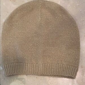 Tan and gold beanie